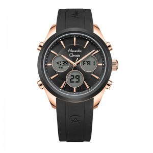 Alexandre Christie AC 9398 Rosegold Black Rubber LHRRGBA